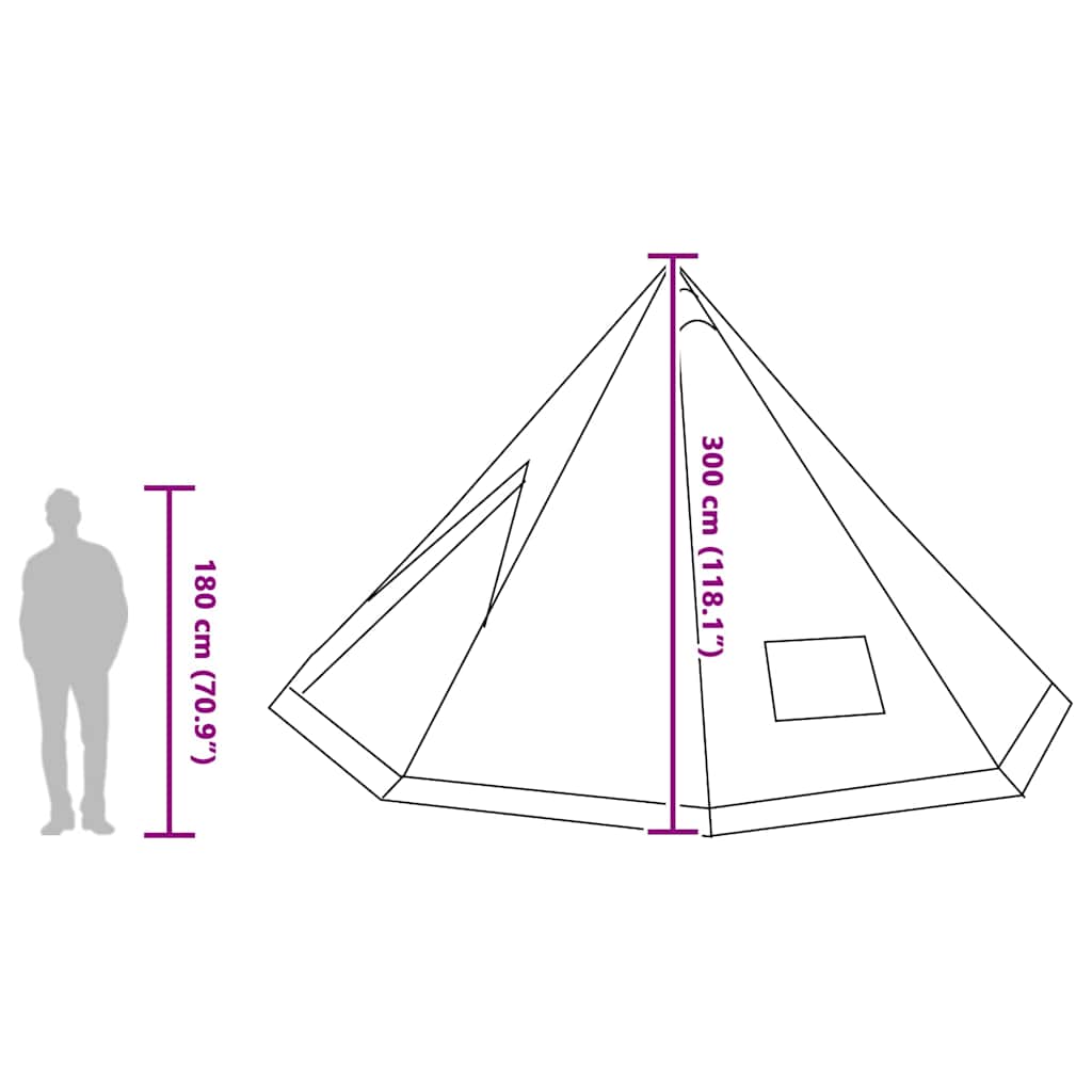 Tipi šator s krovom s pohranom Plava 560 x 560 x 300 cm taft