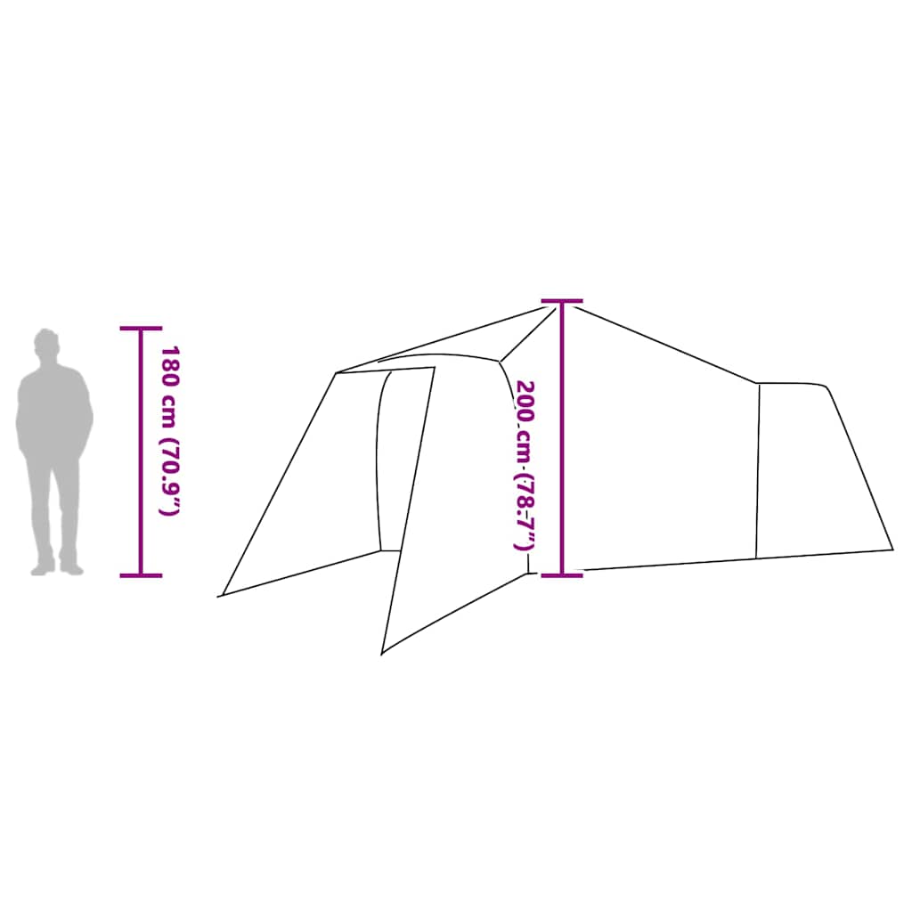 Tipi šator s krovom Siva i narančasta 492 x 492 x 275 cm taft