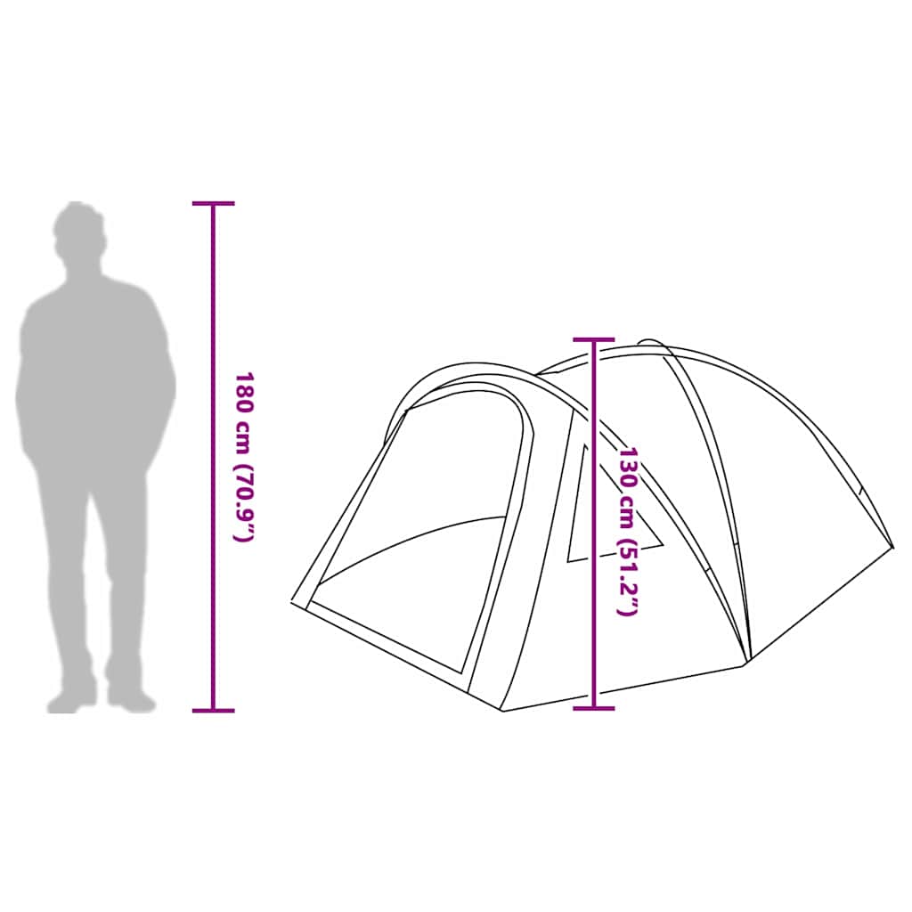 Kamping šator s krovom Zelena 308 x 268 x 130 cm Poliester
