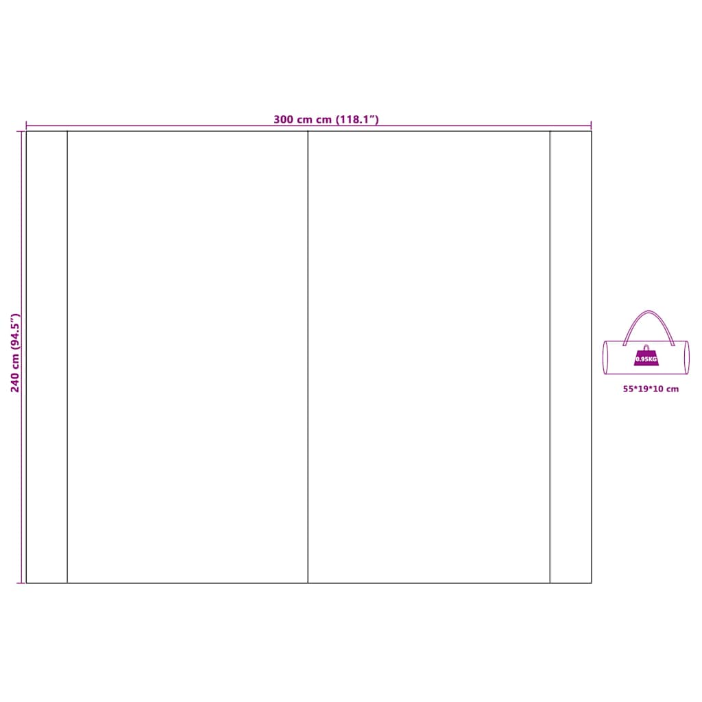 Platno otporno na vodu s krovom Plava 240 x 300 cm