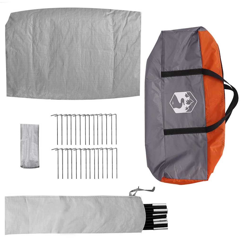 Tipi šator s krovom Siva i narančasta 383 x 338 x 217 cm taft