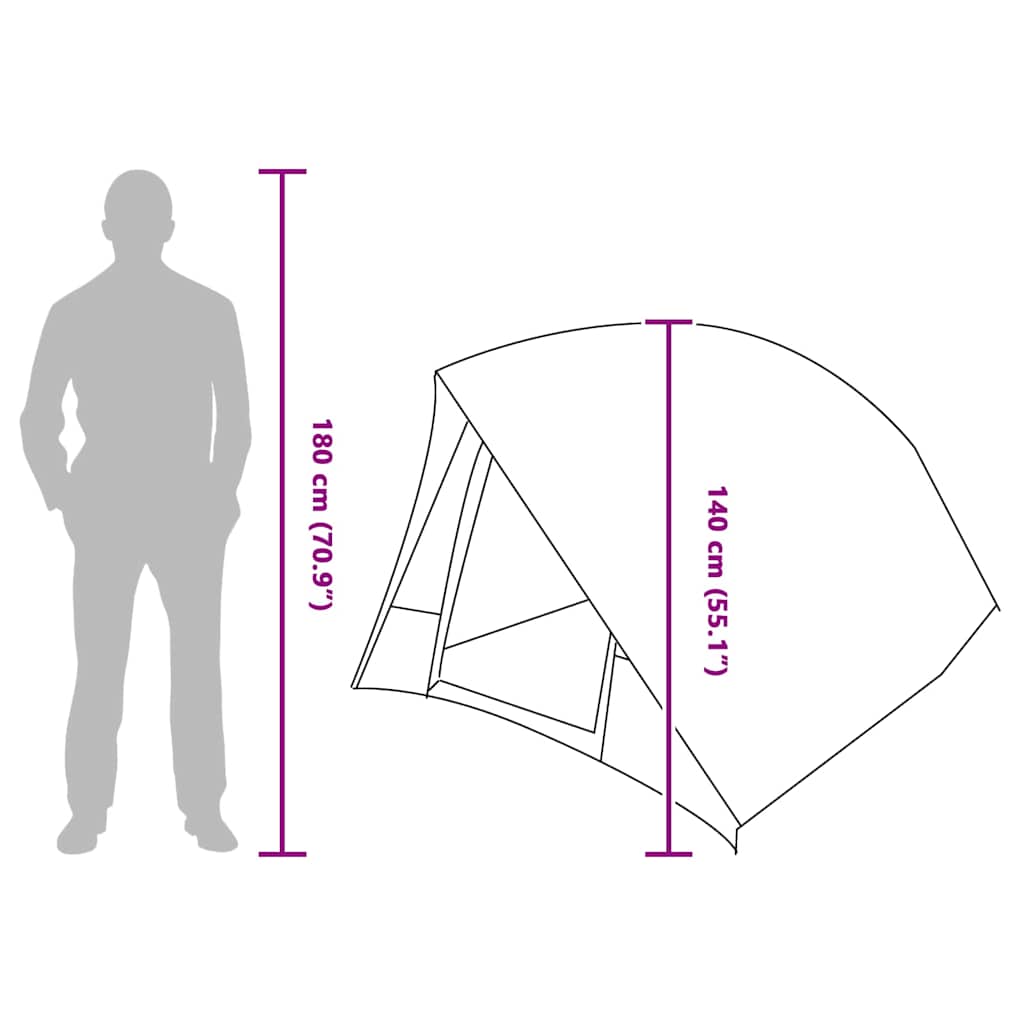Kamping šator s krovom Zelena 275 x 230 x 140 cm taft