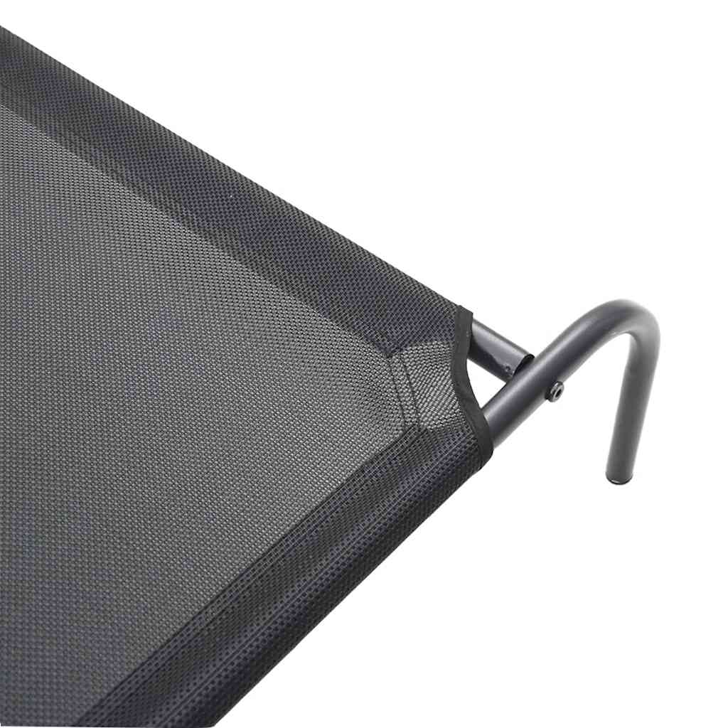 Povišeni krevet za pse crni 130x80x20 cm tekstil i čelik