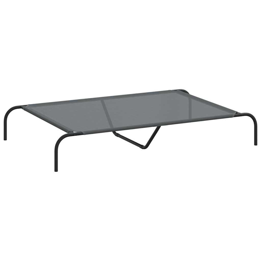 Povišeni krevet za pse sivi 130x80x20 cm tekstil i čelik