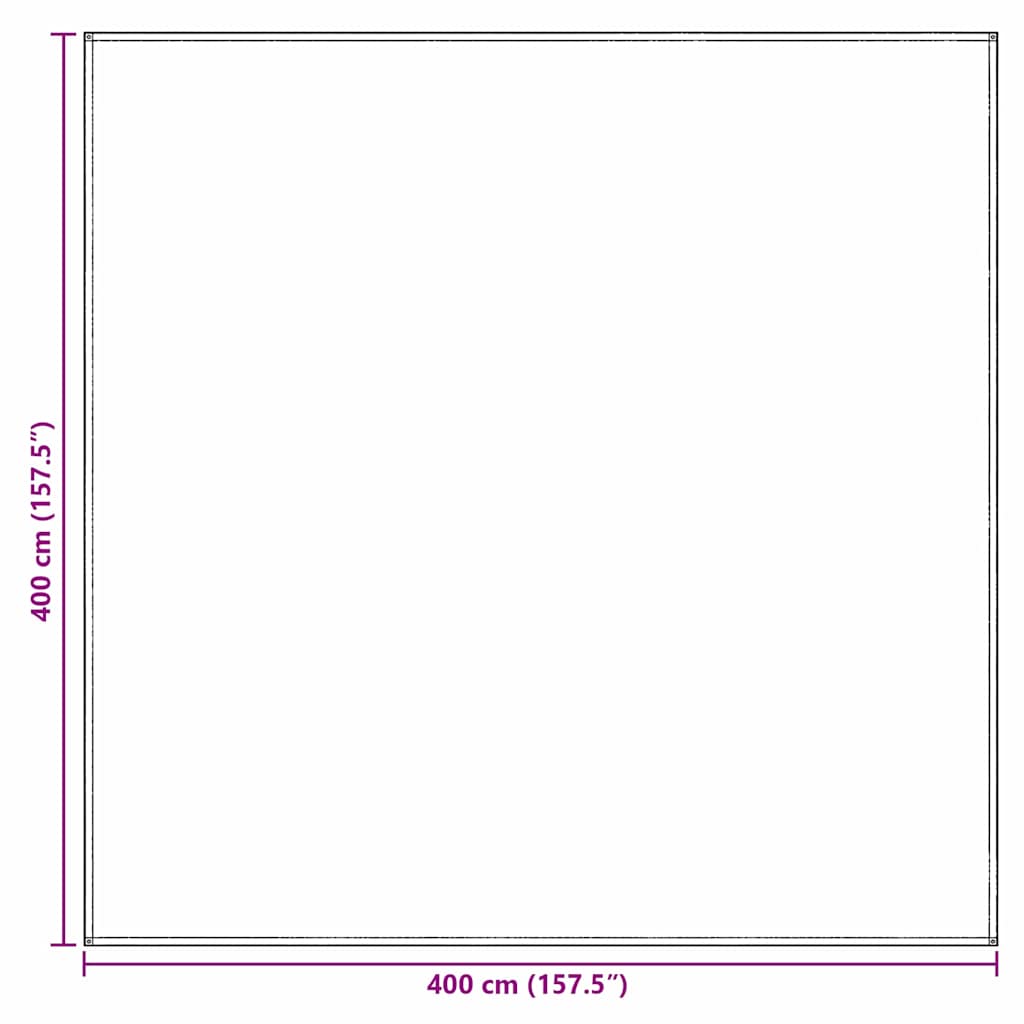Teppi za šator Svijetlo siva 400 x 400 cm Polietilen