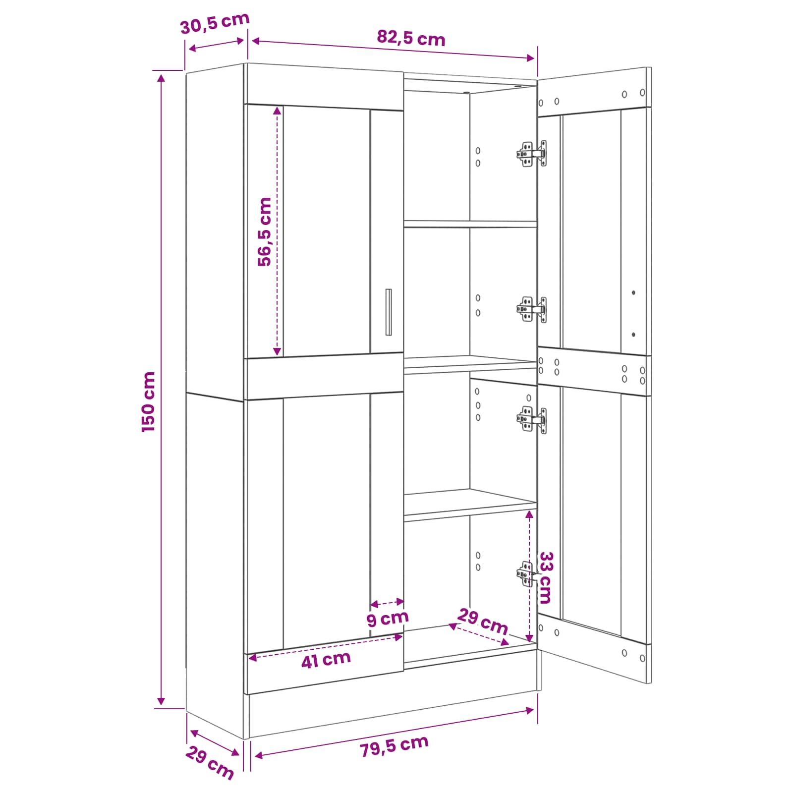 Ormarić za knjige Crni hrast 82,5 x 30,5 x 150 cm