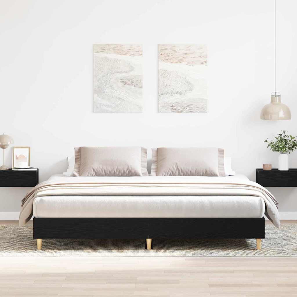 Krevetna konstrukcija Crni hrast 203 x 163 x 25 cm