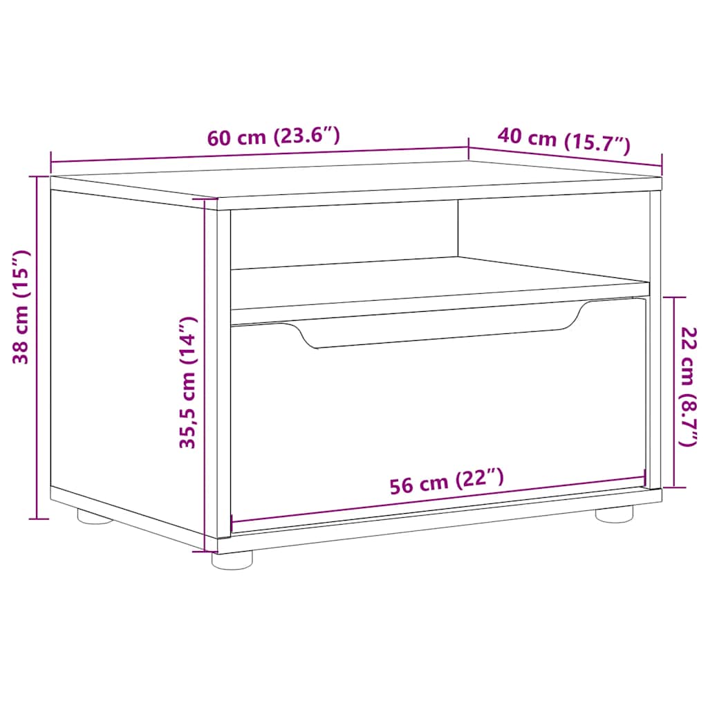 TV ormarić VISNES crni 60x40x38 cm izrađeno drvo