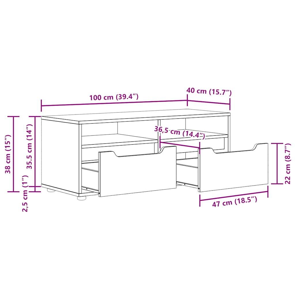 TV ormarić VISNES beton sivi 100x40x38 cm konstruirano drvo