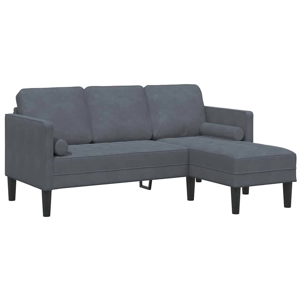 Set sofe s jastukom Tamno siva Poliester