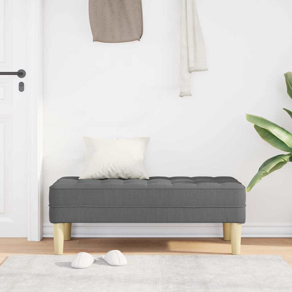 klupa s jastukom Tamno siva 113 x 57 x 39 cm tkanina