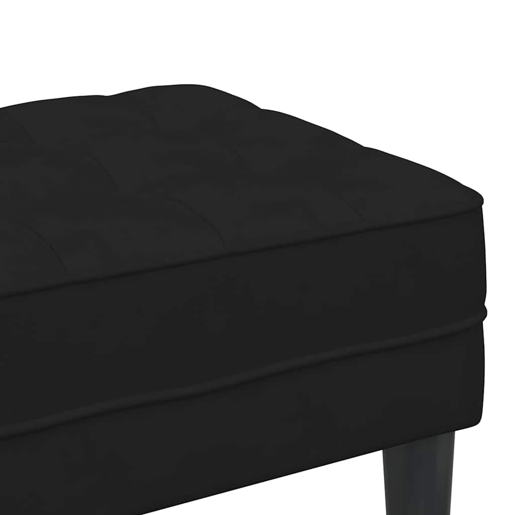 klupa s jastukom Crna 113 x 57 x 39 cm Baršun