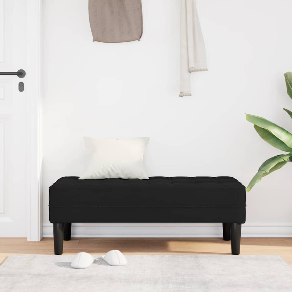 klupa s jastukom Crna 113 x 57 x 39 cm Baršun