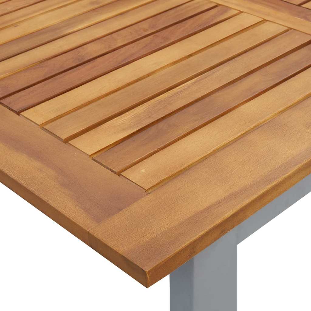 Stol za vrt Siva 140 x 80 x 75 cm Čvrsto drvo akacije
