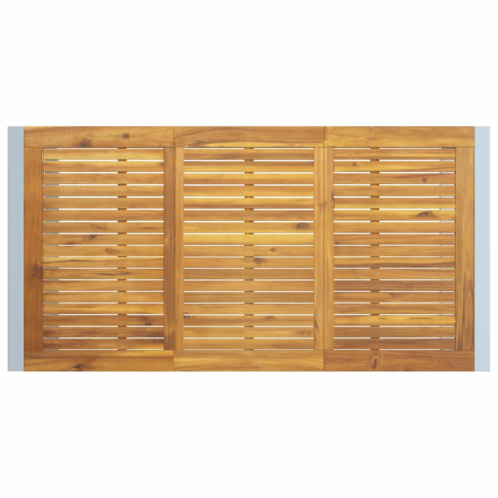 Stol za vrt Siva 160 x 80 x 75 cm Čvrsto drvo akacije
