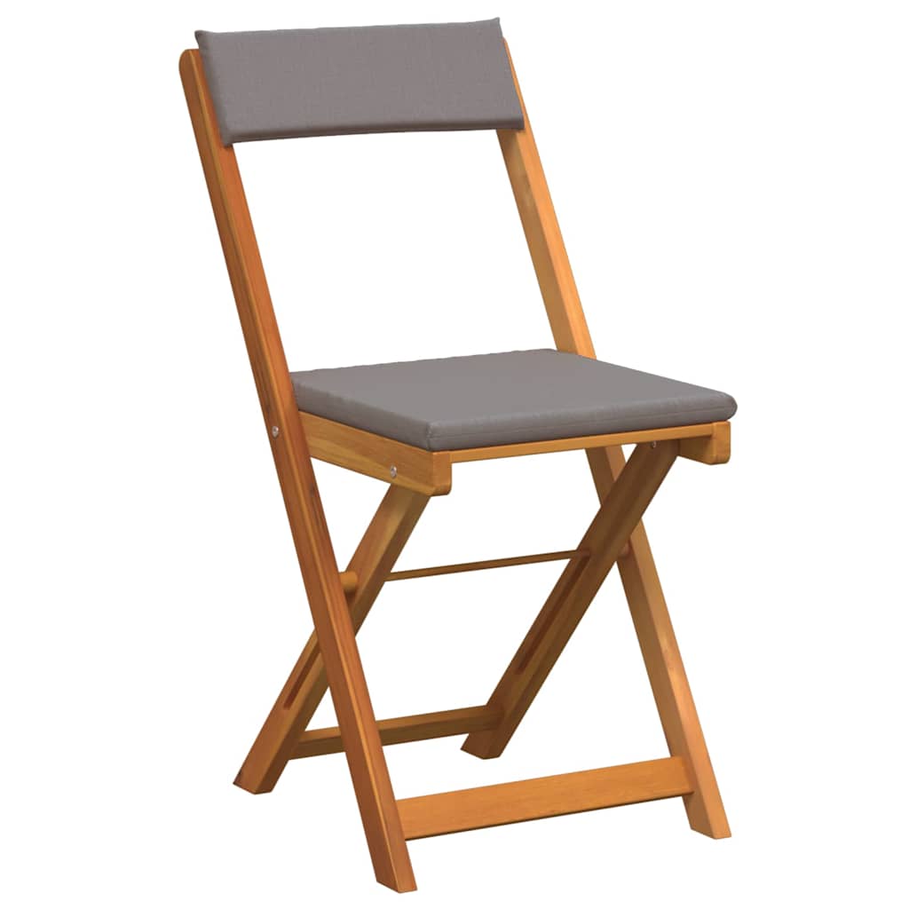 Bistro set s jastukom 5 pcs Prirodna nafta Čvrsto drvo akacije