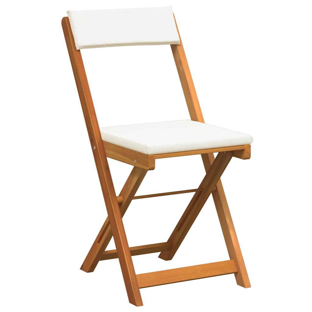 Bistro set s jastukom 3 pcs Prirodna nafta Čvrsto drvo akacije
