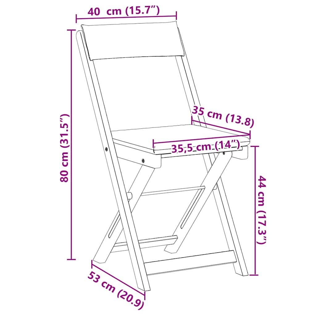 Bistro set s jastukom 3 pcs Prirodna nafta Čvrsto drvo akacije