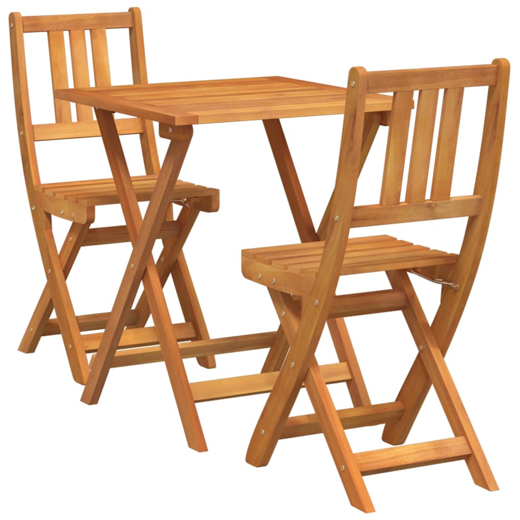 Bistro set 3 pcs Prirodna nafta Čvrsto drvo akacije