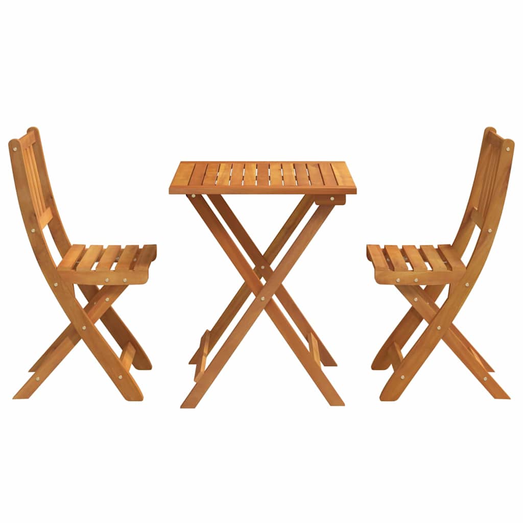 Bistro set 3 pcs Prirodna nafta Čvrsto drvo akacije
