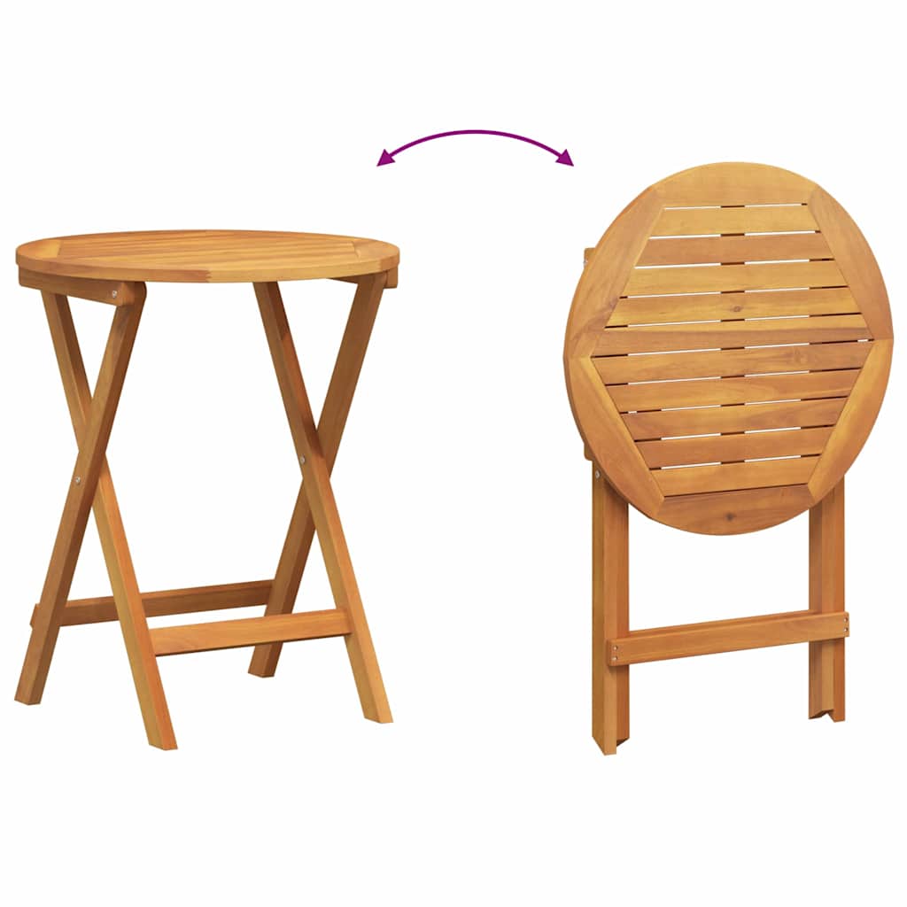 Bistro set s jastukom 3 pcs Prirodna nafta Čvrsto drvo akacije