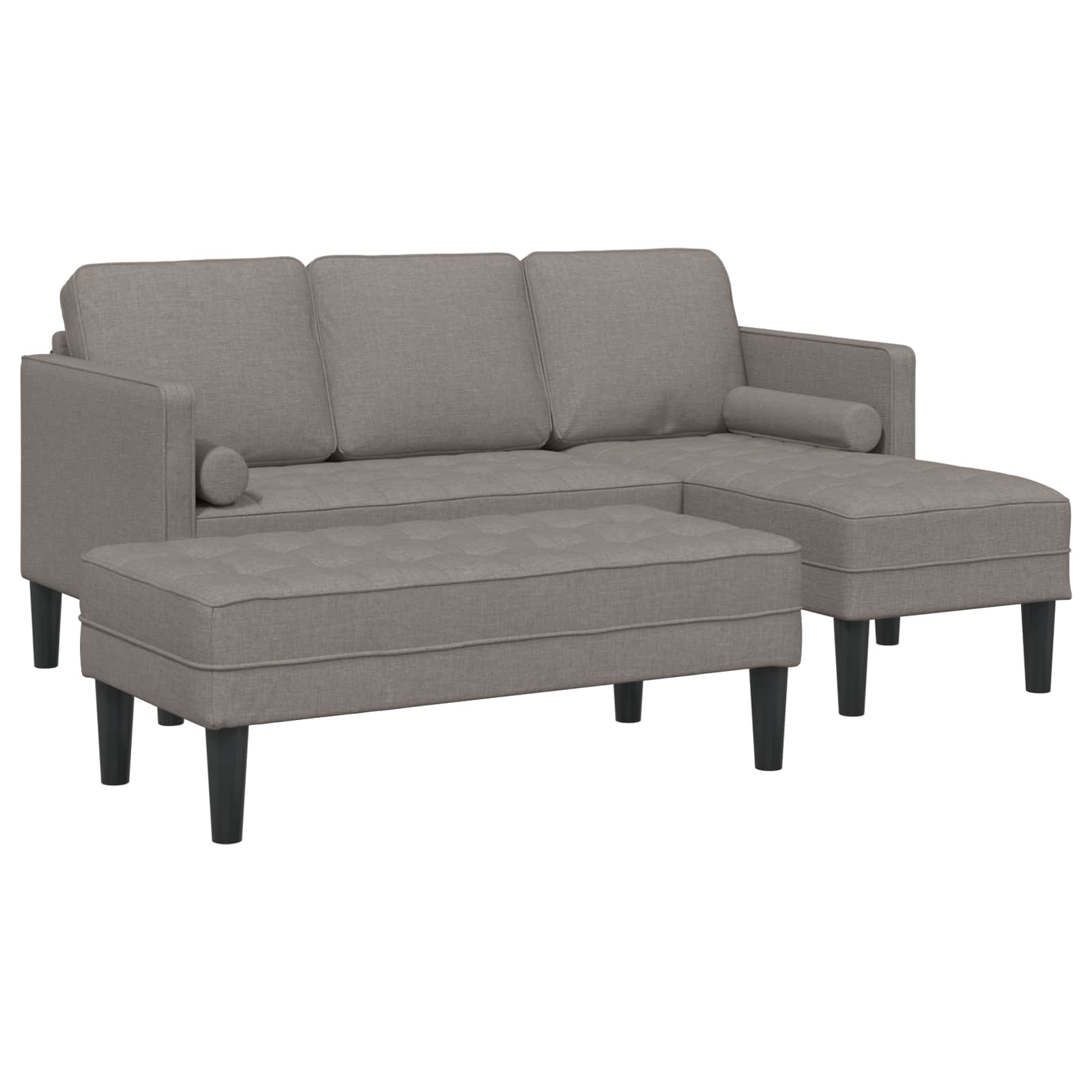 Set sofe s jastukom 2 pcs Sivo-smeđa Poliester