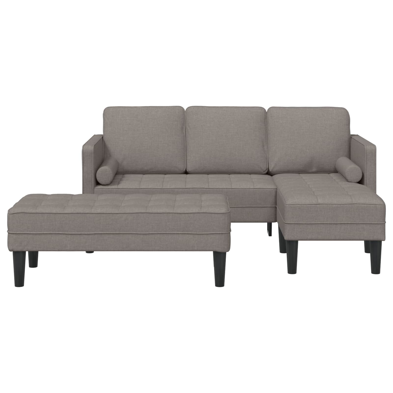Set sofe s jastukom 2 pcs Sivo-smeđa Poliester
