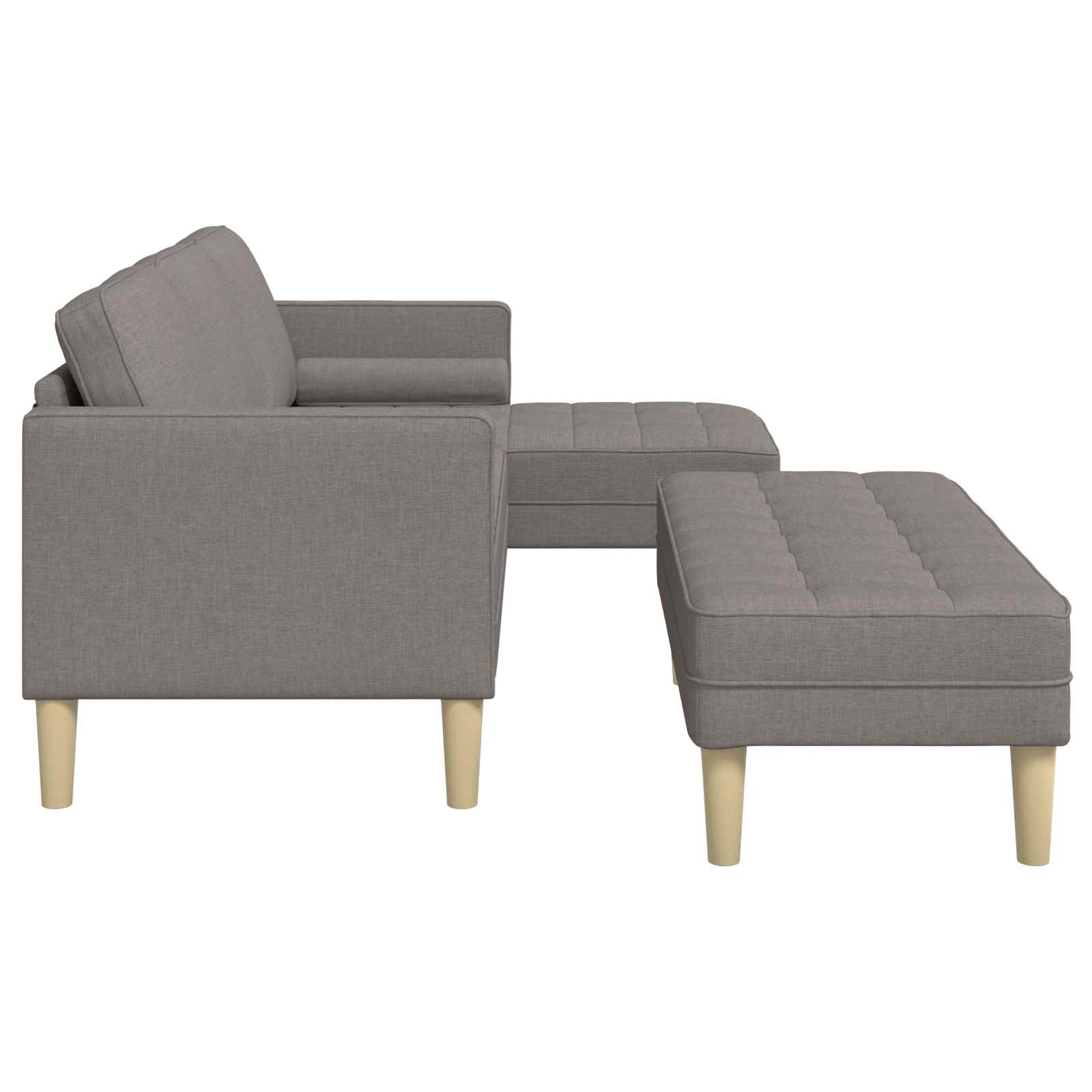 Set sofe s jastukom 2 pcs Sivo-smeđa Poliester