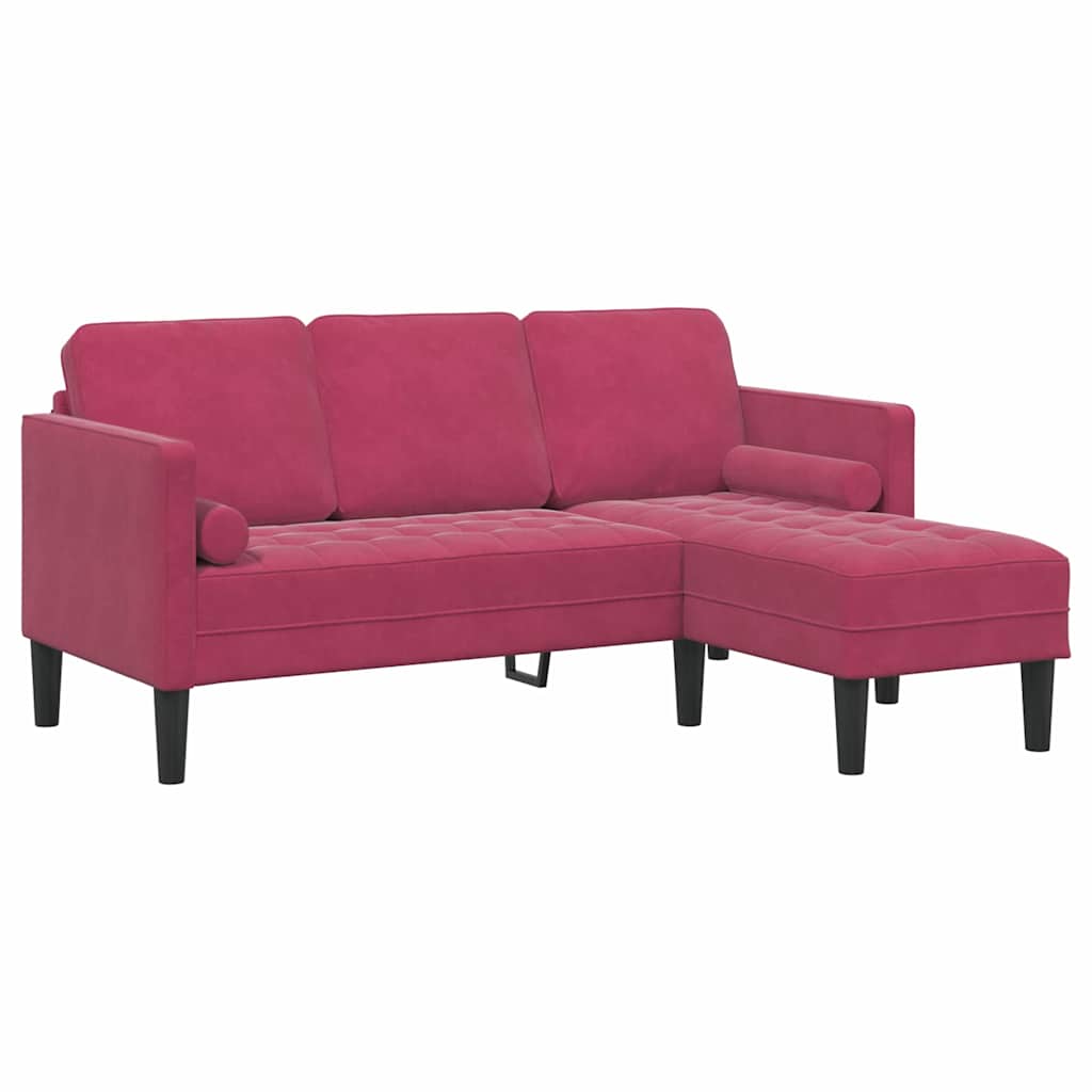 Set sofe s jastukom 2 pcs Vinska crvena Poliester