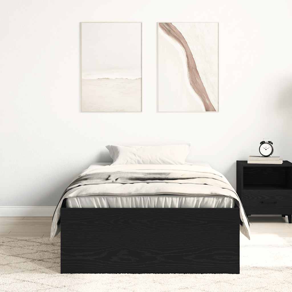 Okvir kreveta bez madraca crni hrast 90x190 cm drveni