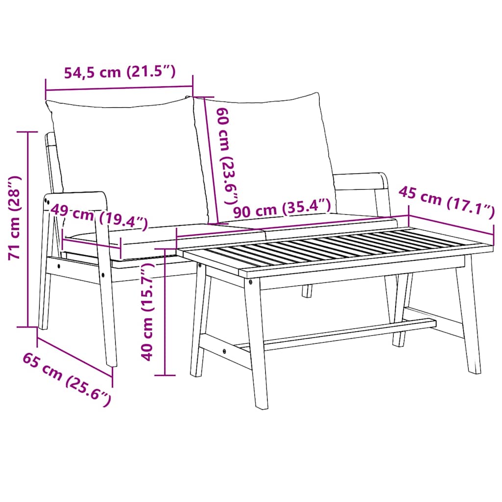 Bistro set 2 Komad Prirodna nafta Čvrsto drvo akacije