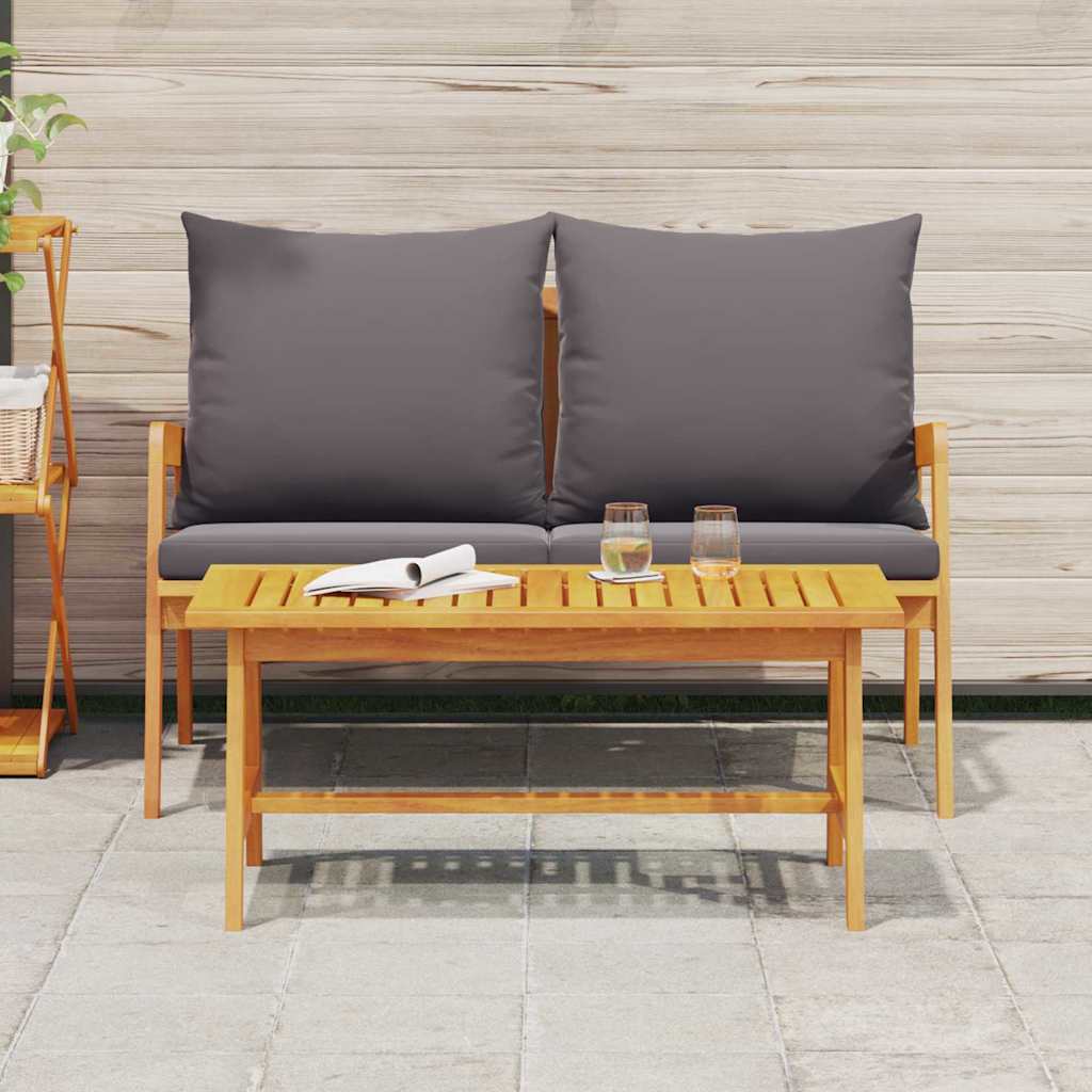 Bistro set s jastukom 2 pcs Prirodna nafta Čvrsto drvo akacije
