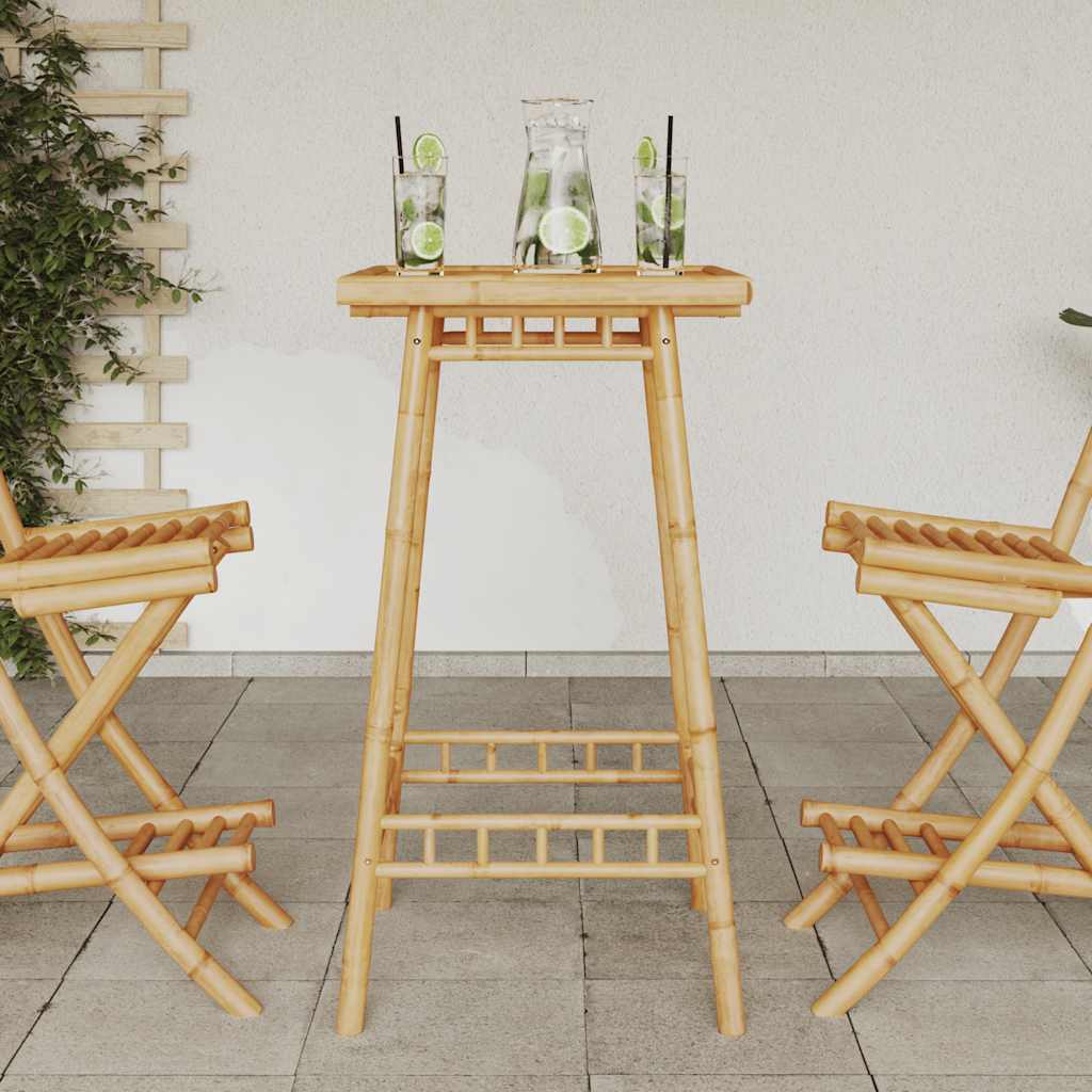 Vanjski barski stol kvadratni 55x55x100 cm bambus