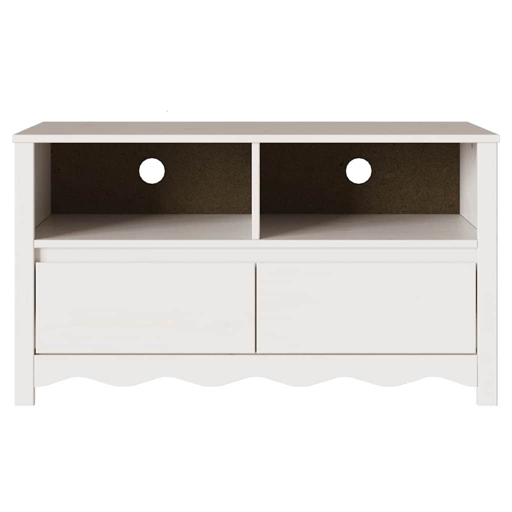 TV ormar Drammen Bijelo 99 x 43 x 55 cm Čvrsto borovo drvo