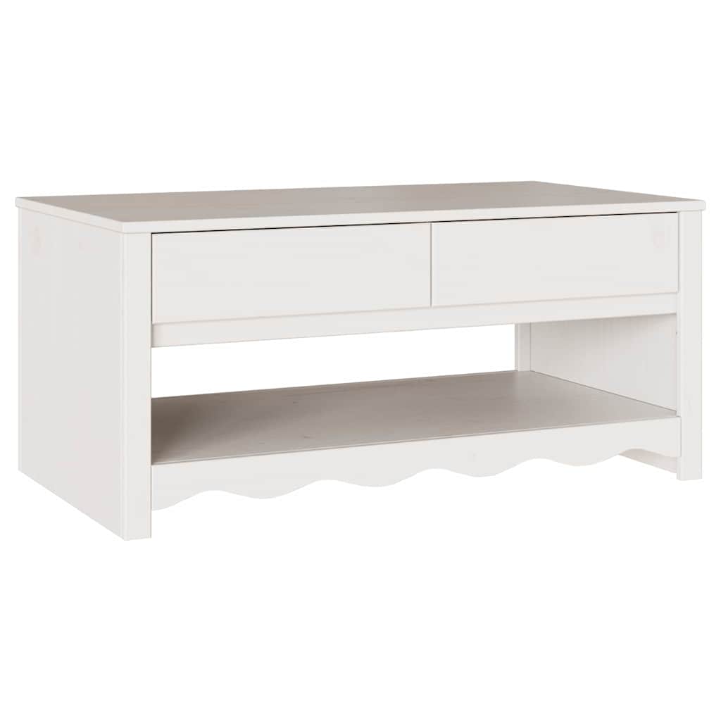 Kava Stol Drammen Bijelo 99 x 55 x 45 cm Čvrsto borovo drvo