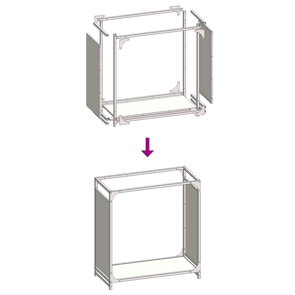 Stalak za drva antracit 60x28x65 cm hladno valjani čelik