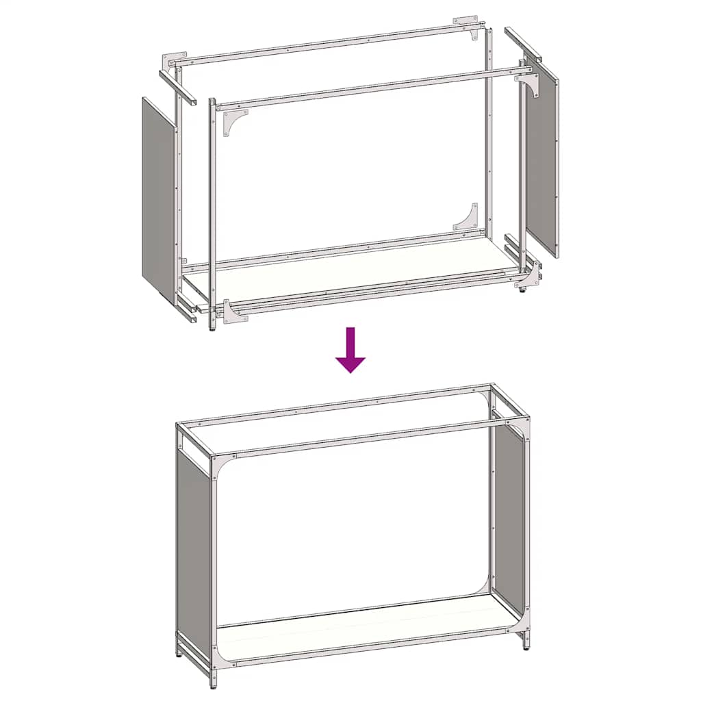 Stalak za drva crni 90x28x65 cm hladno valjani čelik