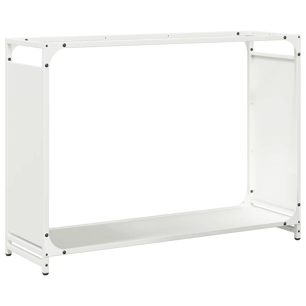 Stalak za drva bijela 90x28x65 cm hladno valjani čelik