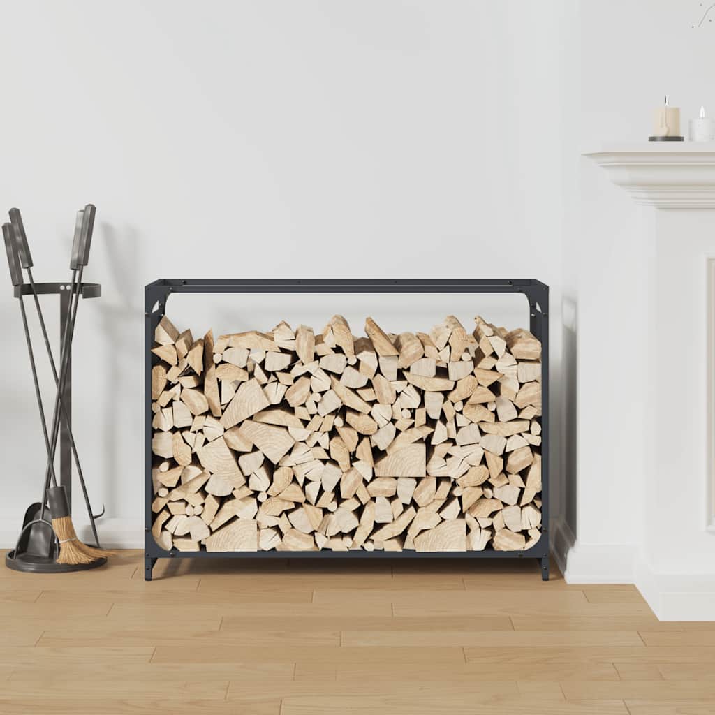Stalak za drva antracit 90x28x65 cm hladno valjani čelik