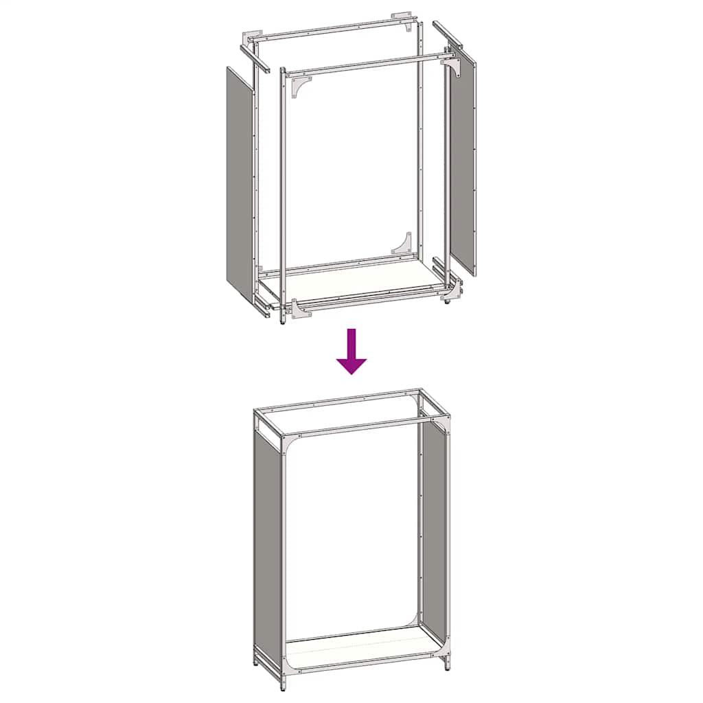 Stalak za drva crni 60x28x90 cm Hladno valjani čelik