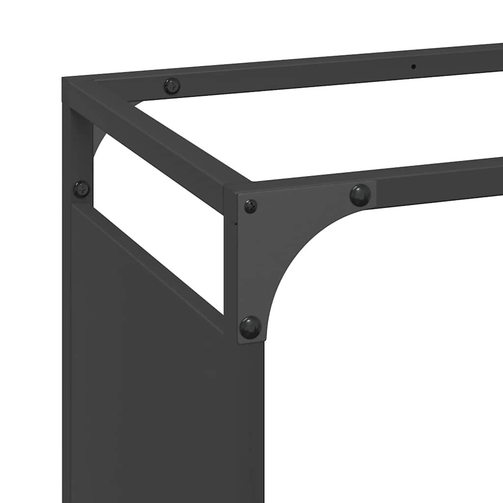 Stalak za drva crni 90x28x90 cm Hladno valjani čelik