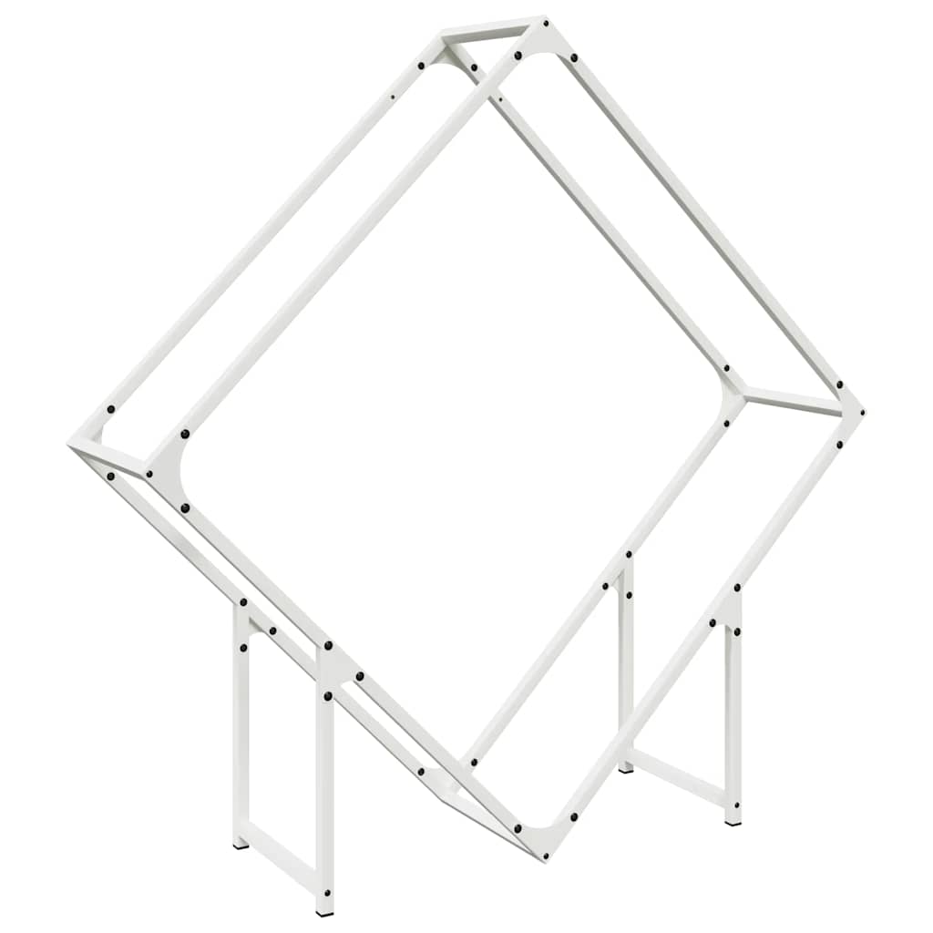 Stalak za drva bijeli 100x25x100 cm Hladno valjani čelik
