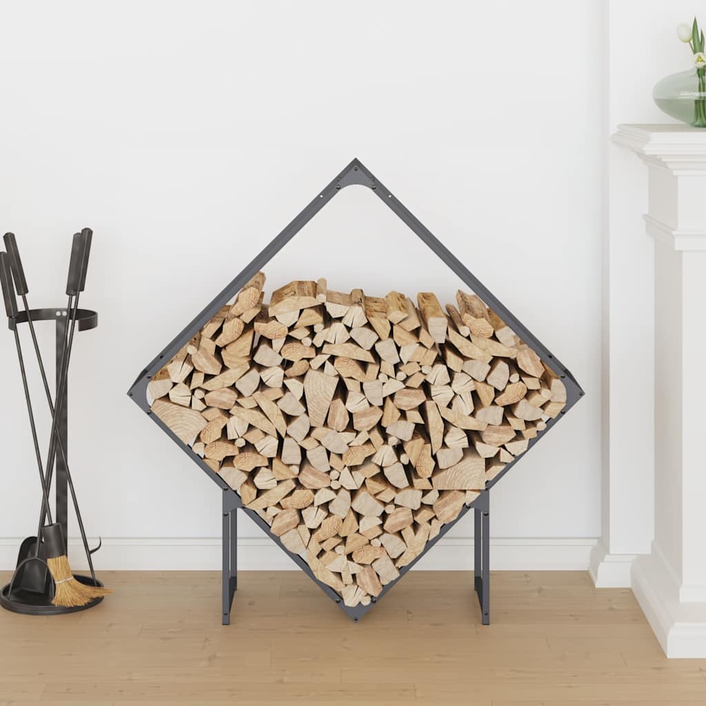 Stalak za drva antracit 100x25x100 cm Hladno valjani čelik