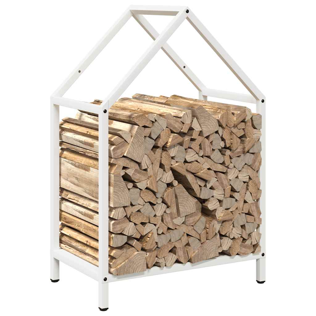 Stalak za drva bijeli 40x25x60 cm hladno valjani čelik