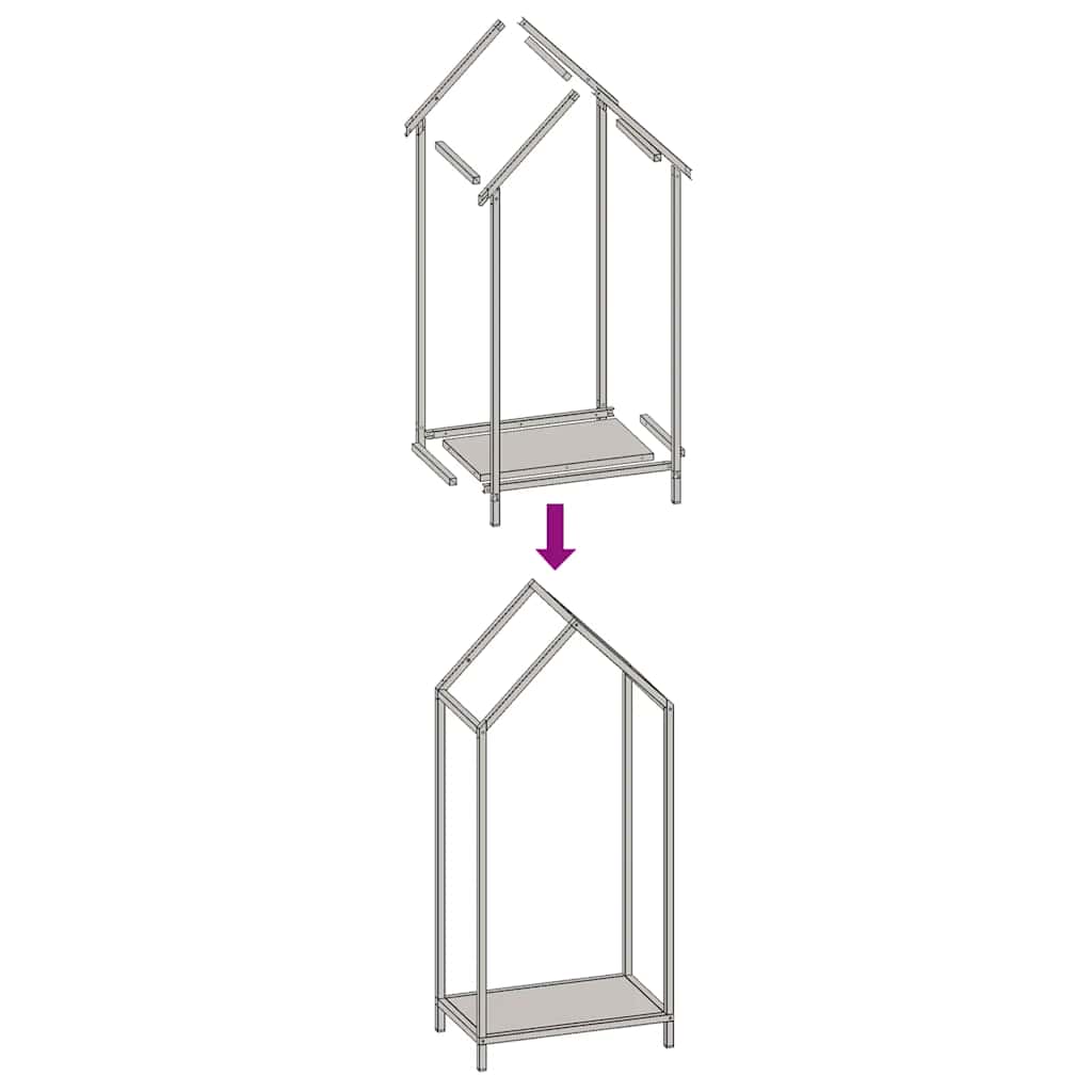 Stalak za drva crni 40x25x90 cm hladno valjani čelik