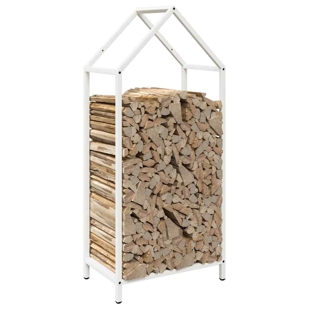 Stalak za drva bijeli 40x25x90 cm hladno valjani čelik