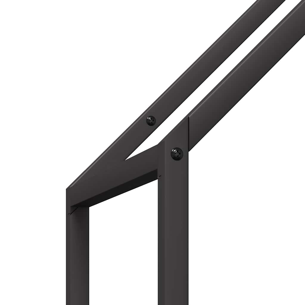 Stalak za drva crni 40x25x120 cm Hladno valjani čelik