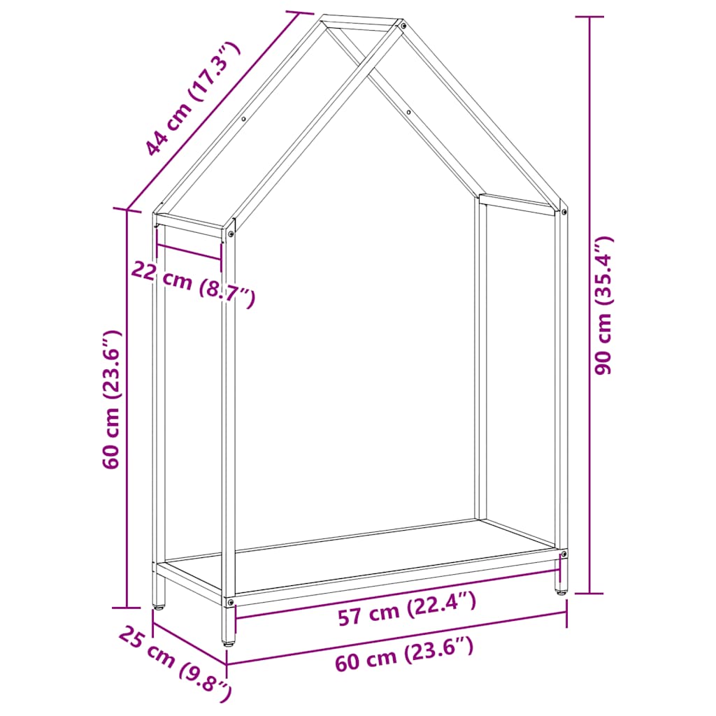 Stalak za drva crni 60x25x90 cm hladno valjani čelik
