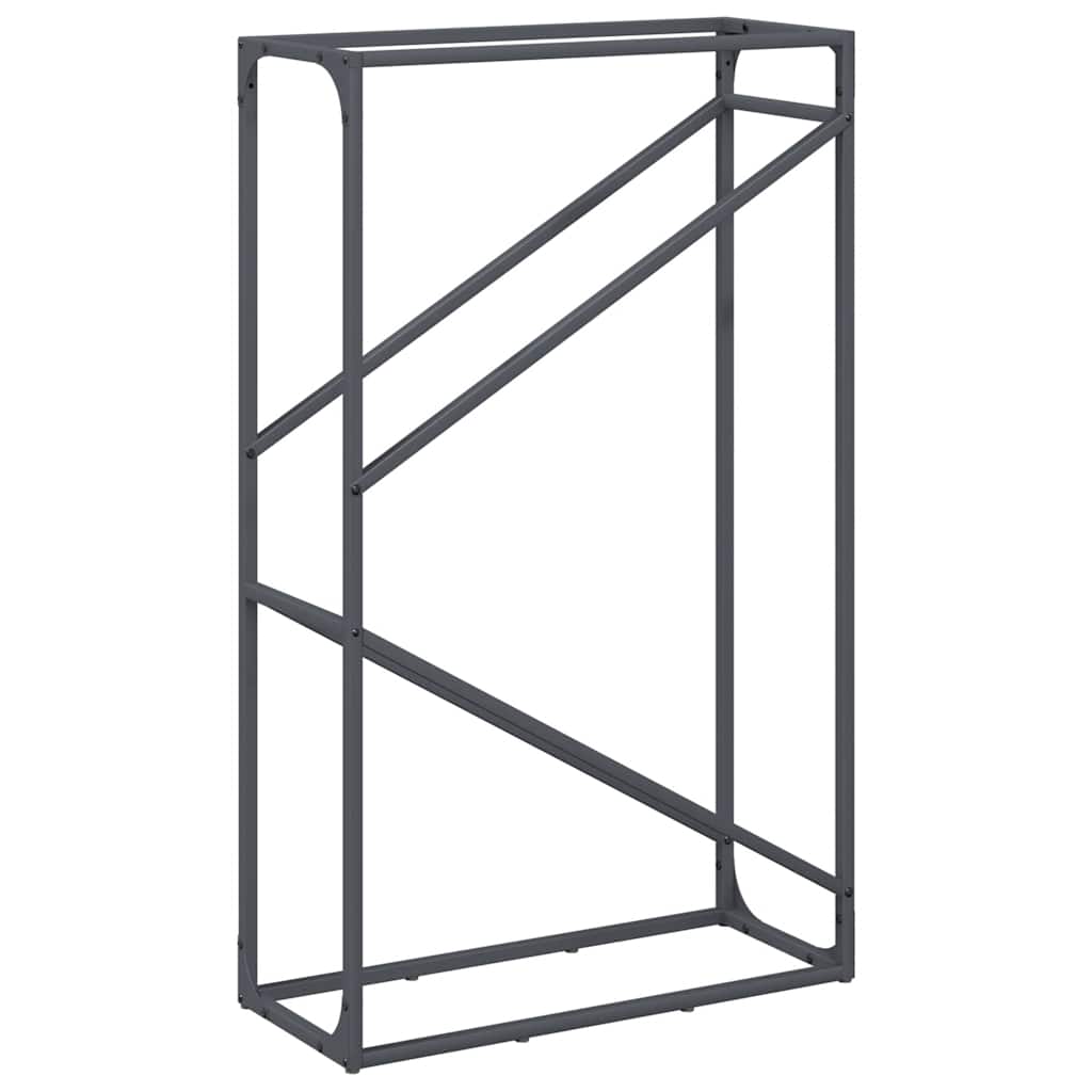 Stalak za drva antracit 60x25x100 cm hladno valjani čelik
