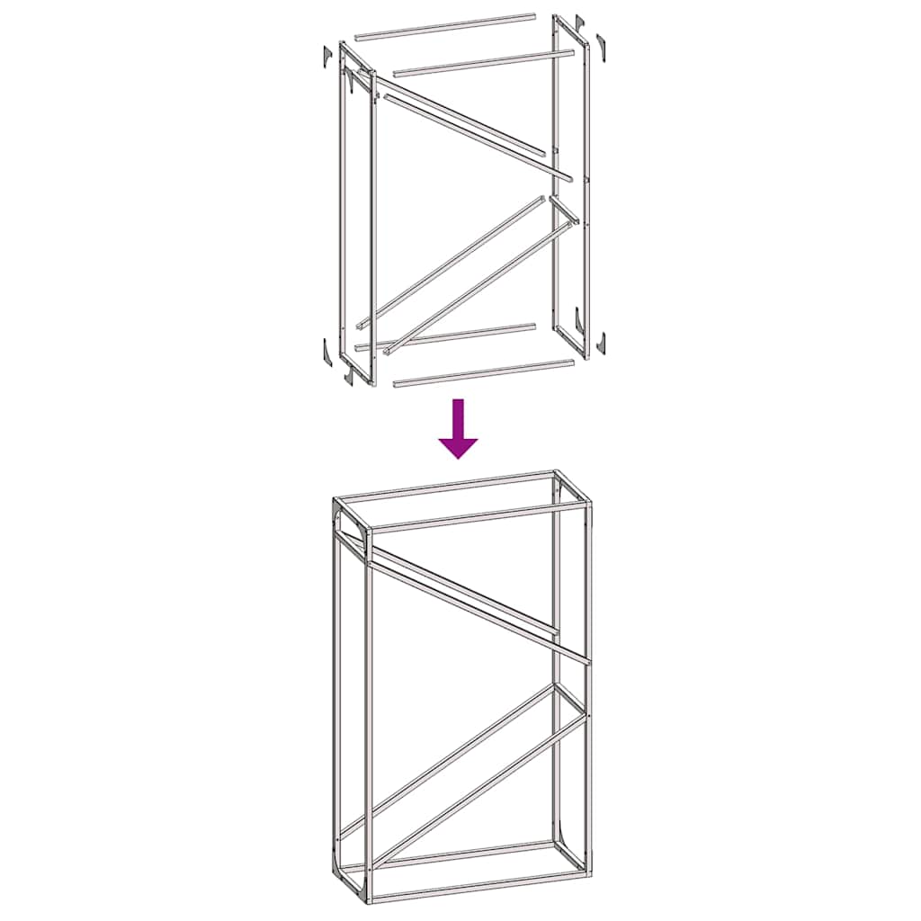 Stalak za drva antracit 60x25x100 cm hladno valjani čelik